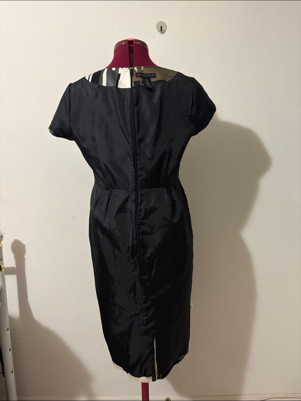 Apostrophe Color Block SZ 10 lined Dress side pockets puff sleeves back zipper - Picture 8 of 12